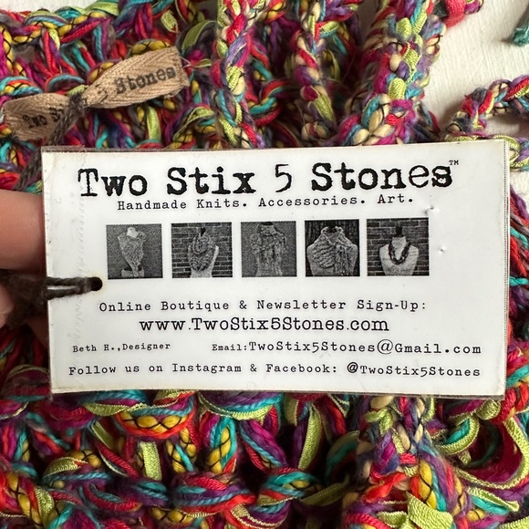 NWT TWO STIX 5 STONES Handmade Knit Tank Top - Picture 5 of 5